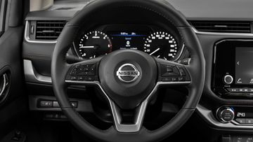 nissan-navara-2024-24-101529 Vô lăng Nissan Navara 2024 duy trì thiết kế thanh mảnh với kết cấu 3 chấu