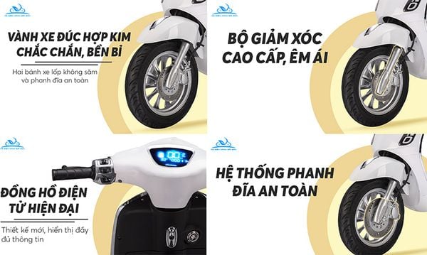 Các trang bị hiện đại của xe máy điện Kazuki Canely S