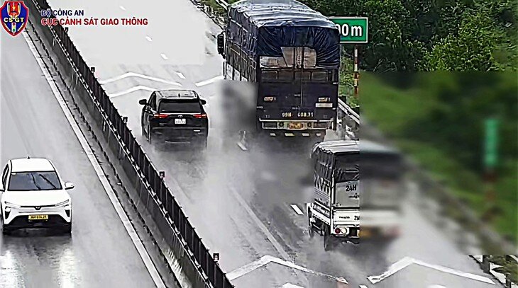 Từ 27/8, lỗi không giữ khoảng cách an toàn trên cao tốc Pháp Vân - Nghi Sơn có thể khiến tài xế bị phạt tới 6 triệu đồng và trừ điểm giấy phép lái xe. (Ảnh Cục CSGT)