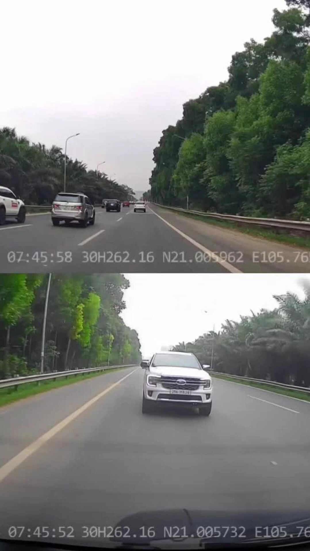 Lái xe chèn ép xe khác trên đại lộ