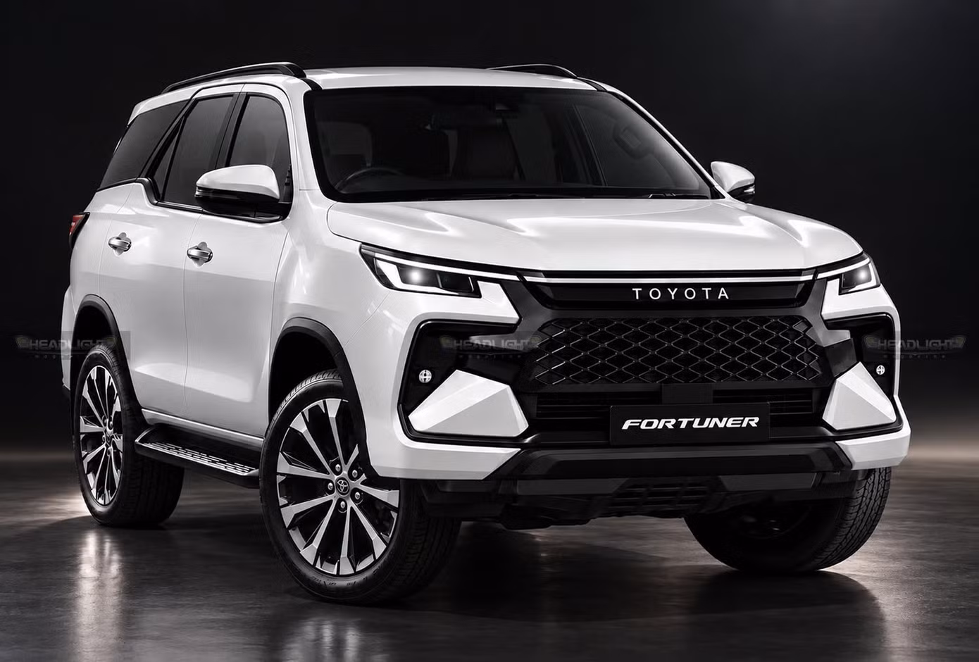 Hình đồ họa dự đoán thiết kế của Toyota Fortuner mới. Ảnh: Headlight Mag