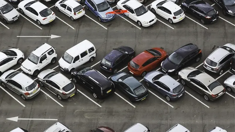 Kích thước bãi đỗ xe ô tô chéo 45 độ