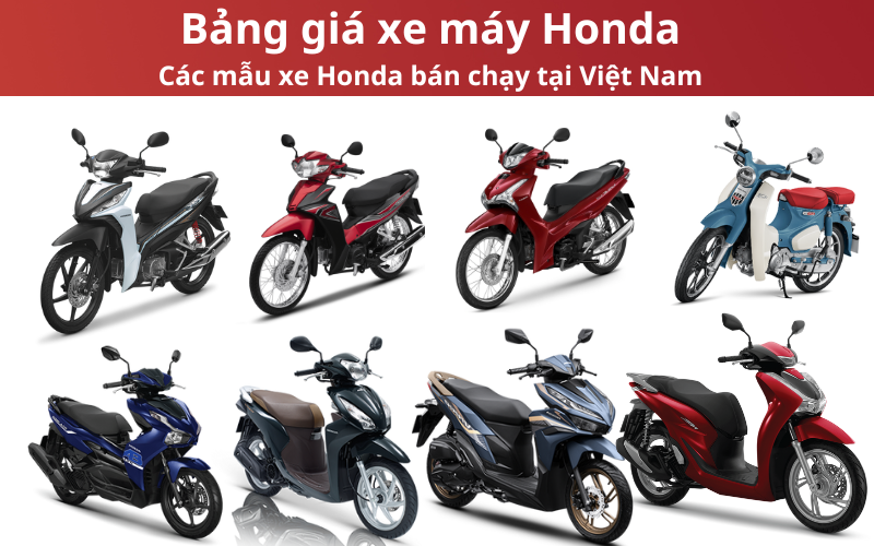 Cập nhật bằng giá xe máy Honda tại Việt Nam