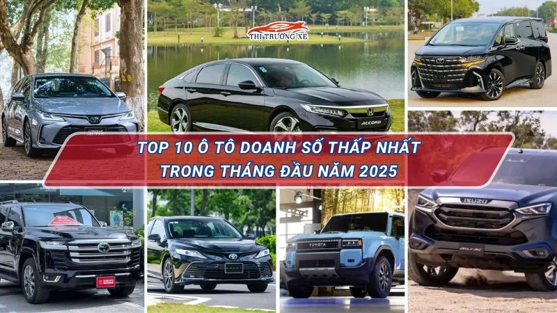 10 mẫu ô tô doanh số thấp nhất tại Việt Nam