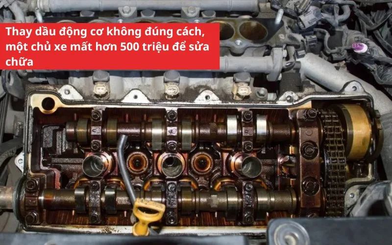 Thay dầu động cơ không đúng cách, một chủ xe mất hơn 500 triệu để sửa chữa