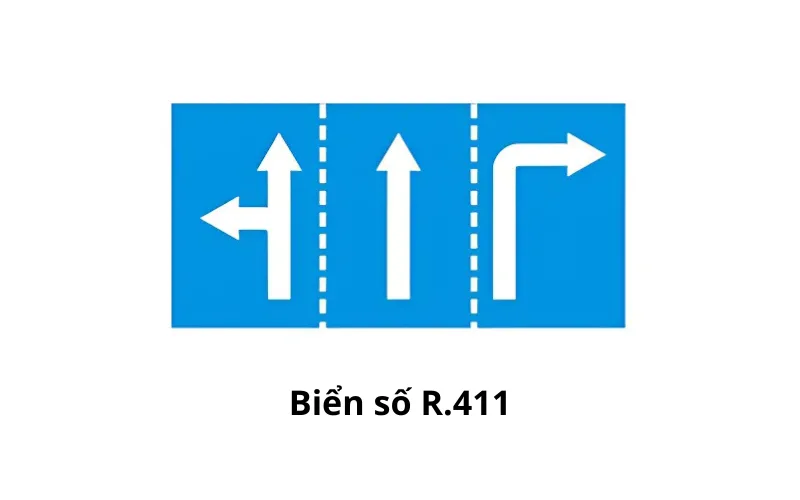 Biển số R.411 "Hướng đi trên mỗi làn đường phải theo"